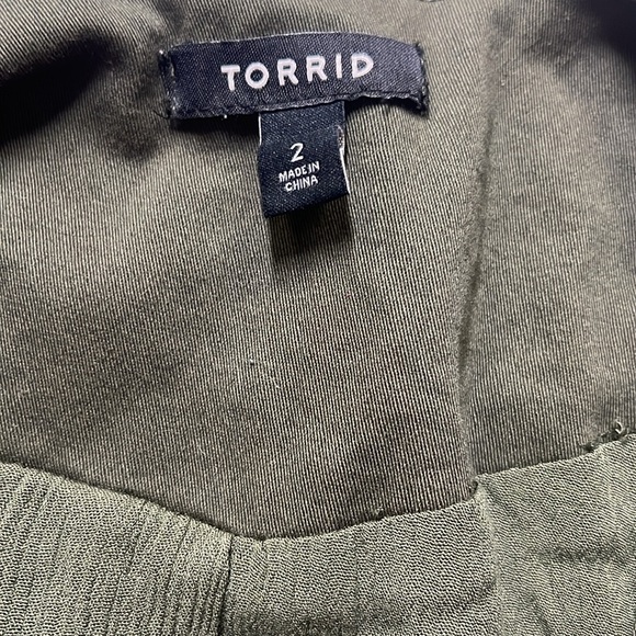 Torrid Peplum Military Jacket Green - Picture 5 of 7